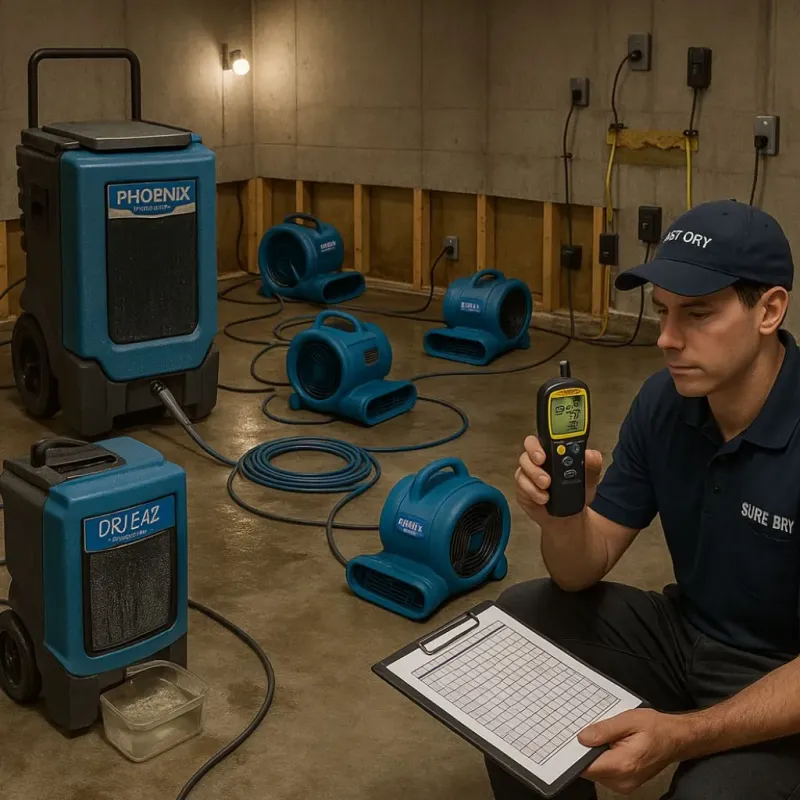 Structural Drying and Dehumidification process in Grand Prairie, TX